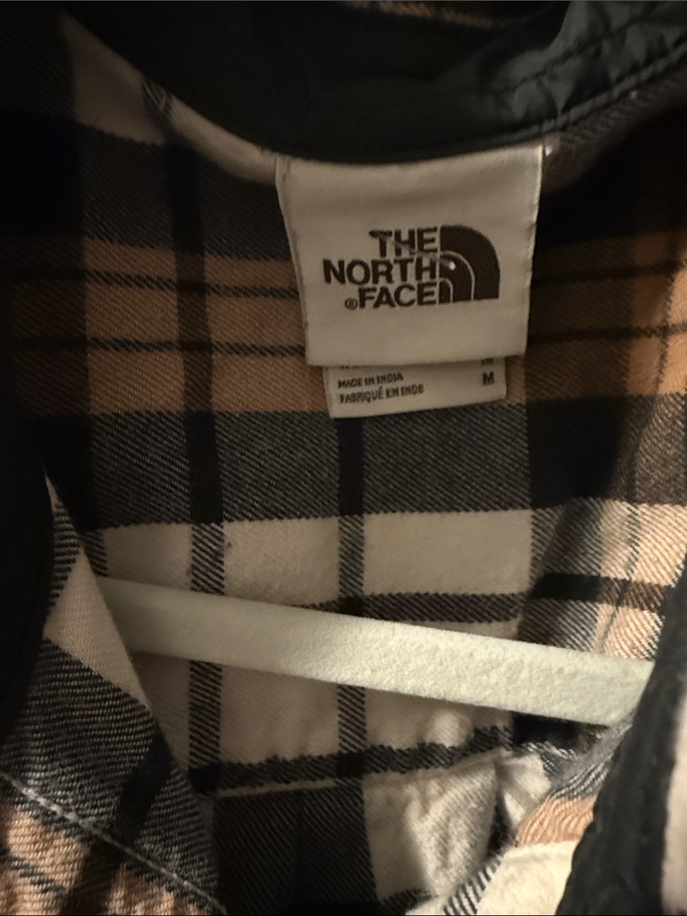 The North Face Men's Plaid Button-Down Shirt in Cream, Brown & Black - Picture 5 of 6